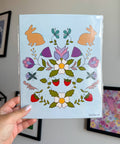 Floral Rabbit 8x10 