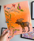 Floral Moose 8x10 